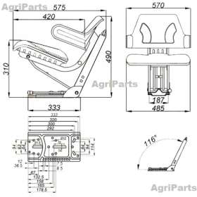 Universal John Deere sæde 