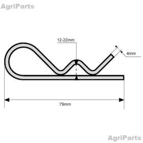 Hårnålesplit Ø4mm x 79mm, 3 stk 