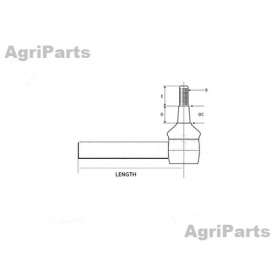 Styrekugle, yderste venstre 399mm 