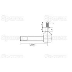 Styrekugle, inderste venstre 390mm 