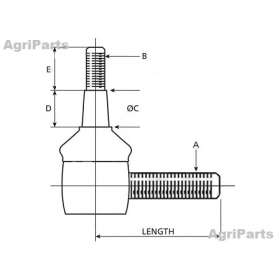 Styrekugle, inderste H 102mm