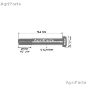 Plejlstangbolt med møtrik 1/2t UNF. A4.212 - A4.236 - A4.248