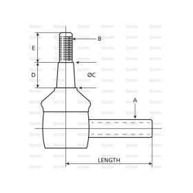 Styrekugle, Forreste Længde: 89mm 