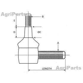 Styrekugle, Bagerste Længde: 76mm 