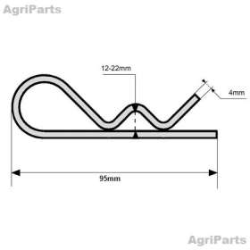 Hårnålesplit Ø4mm x 95mm, 3 stk.