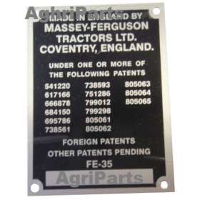 Typeplade MF35, 1959 - 1962 UDSOLGT