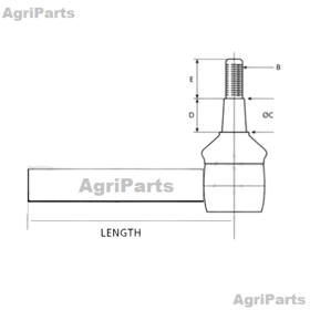 Styrekugle sporstang - 800mm