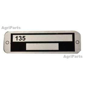 Plade til serienummer.