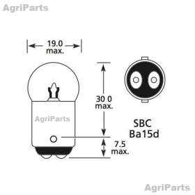 Baglygtepære 12V - 5W