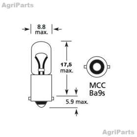 Positionslygtepære 12V - 2W 