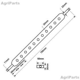 Trækbom 787mm - kat. 1