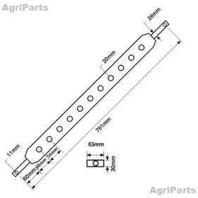 Trækbom 813mm - Kat. 2 