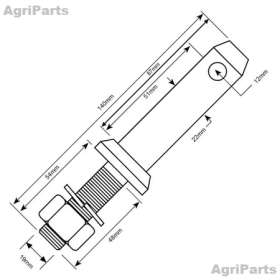 Redskabsbolt Kat. 1 med 3/4¨ UNF Gevind, 2 stk.