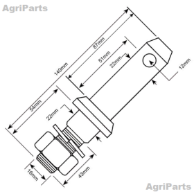 Redskabsbolt Kat. 1 med 5/8¨ UNF Gevind, 2 stk.