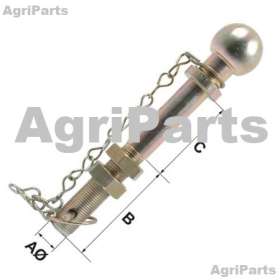 Kuglebolt 22mm x 185mm 