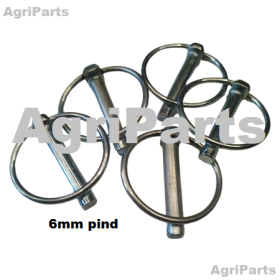 Ringsplitsæt m 6mm pind, 5 stk