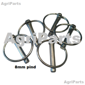 Ringsplitsæt m 8mm pind, 5 stk