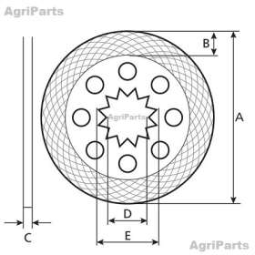 Bremseskive m/ belægning - tørbremser,2 stk. 
