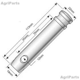 Topstangsbolt (Kat.1) 19 x 76mm