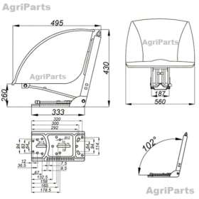 Sæde til MF - til vandret montering