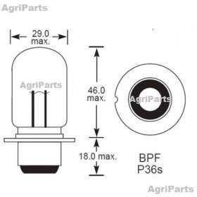 Arbejdslygtepære, 12V. 60W 