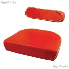 Sæde David Brown - Rød med gul kant 