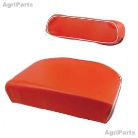 Sæde David Brown - Rød med hvid kant 