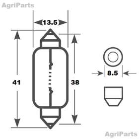 Penolpære 12V / 18W, SV8.5