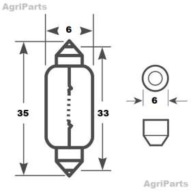 Penolpære 12V / 3W, SV7-8