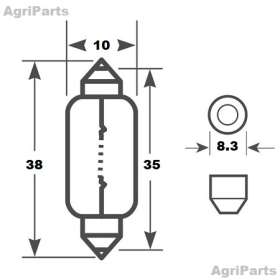 Penolpære 12V / 5W, SV8.5